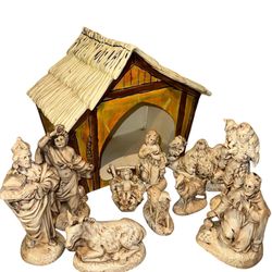 Ceramic Nativity Set Handmade Handpainted Xmas ATLANTIC MOLD VINTAGE