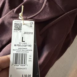 Adidas Hoodie Size L Burgundy 