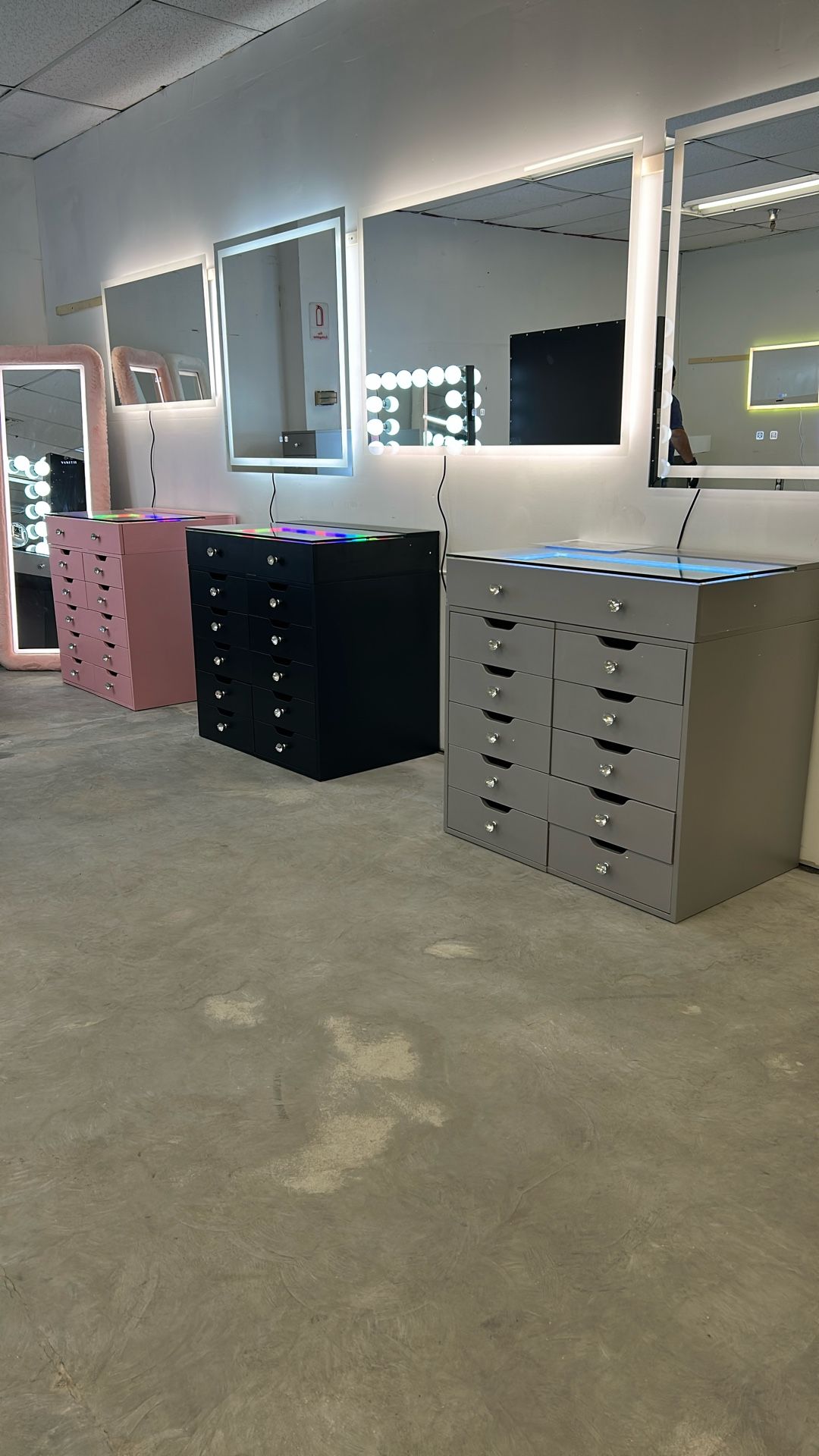 Vanity Cabinet With 11 Drawers And RGB LED Lights OfferUp Closeout Sale!