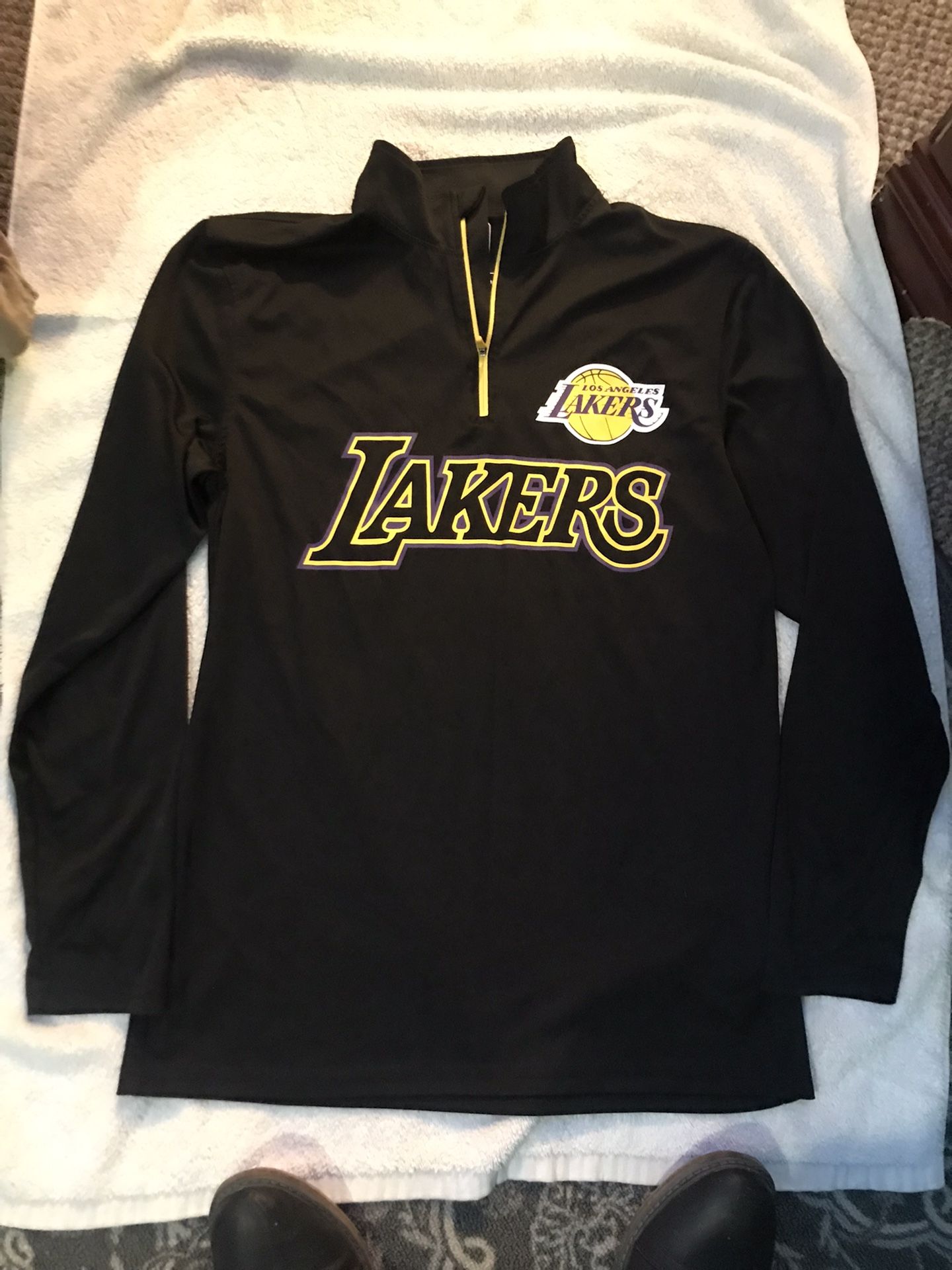 NBA Mens Super Soft Quarter Zip Pullover Sweatshirt Lakers  James Size M 
