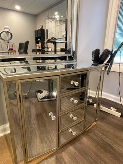 Gold mirror dresser