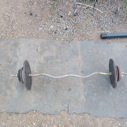 Curl Bar With 75lbs