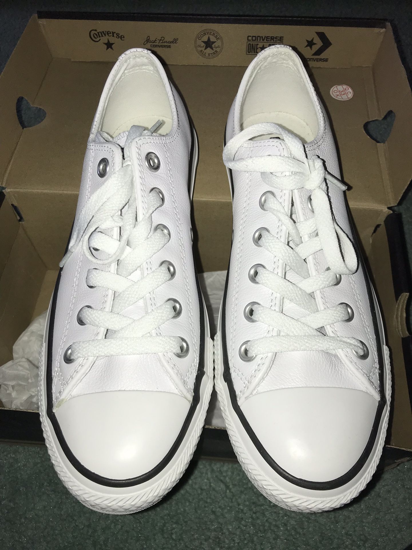 Low top all white Converse