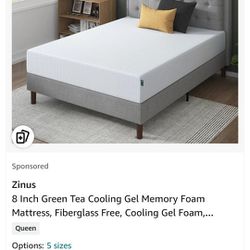 Zinus 8" Gel Green Tea Memory Foam Mattress/ Full Size