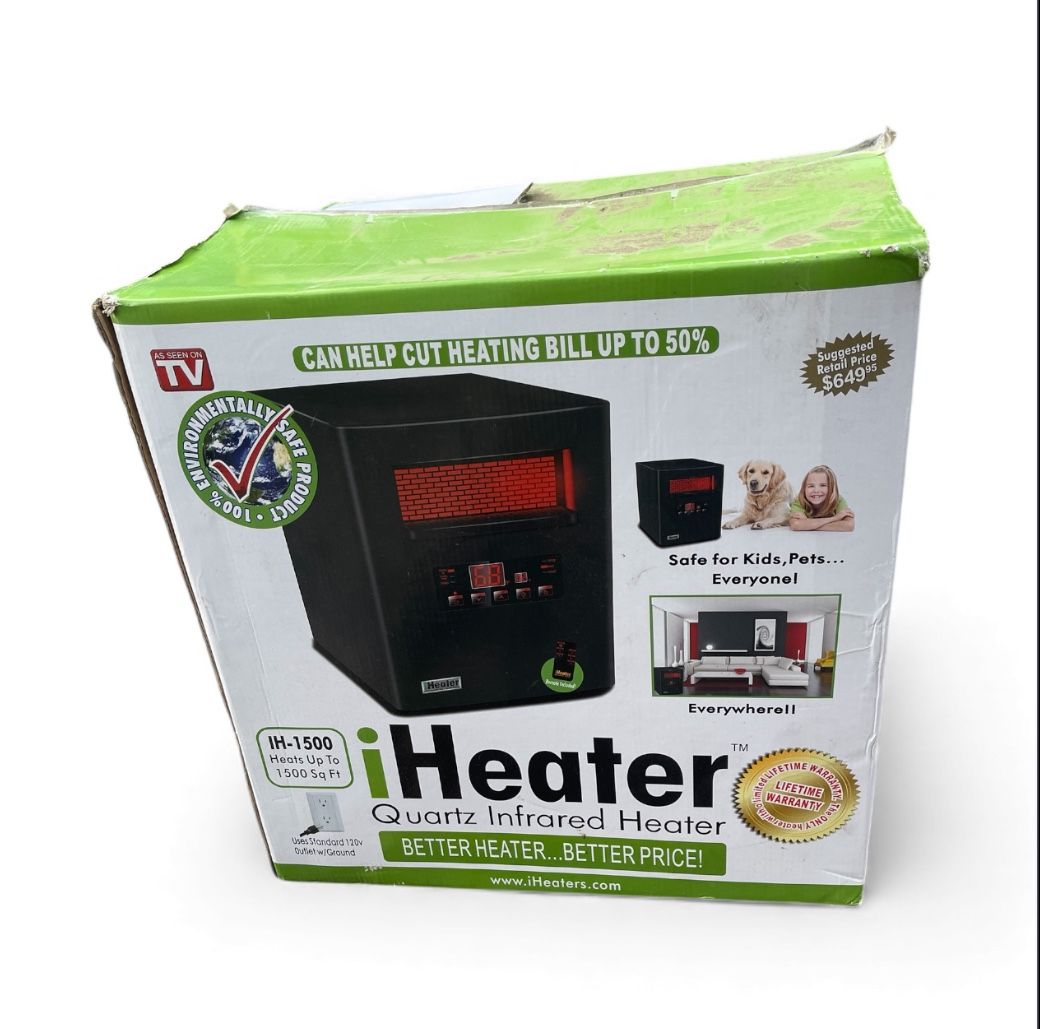 Home Comfort 1500 sq. ft. Electric Infrared Portable Heater with Remote 5200 BTU