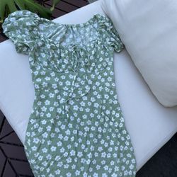 Sundae Muse Green Adjustable Dress- Xs