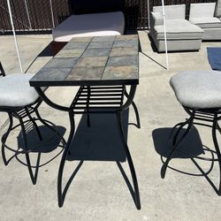 Tall Table And 2 Chairs 