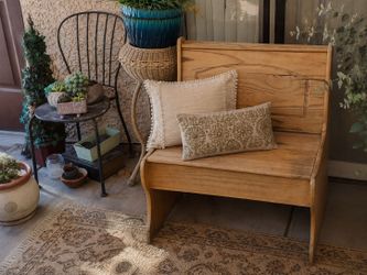 Vintage Solid Wood Storage Bench | Rustic Entryway Bench