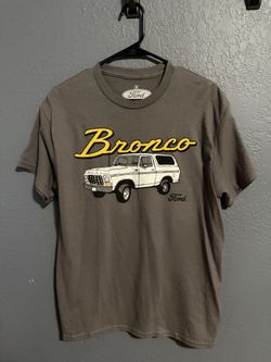 New Ford Bronco Gray T-Shirt with Graphic Print Official License Size Medium