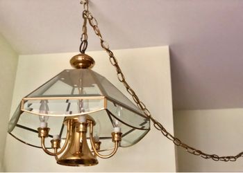 Glass and Metal Chandelier
