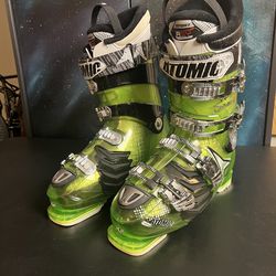 ATOMIC HAWX 90 Mens Ski Boots Green Black 28/28.5 US 10-10.5 RECCO Hi-Perf Fit