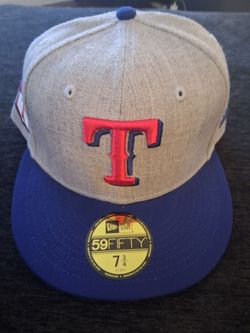 MLB New Era Texas Rangers Grey with blue brim and Red Logo 59fifty Fitted 7 3/4 $30