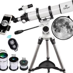 Gskyer Telescope 600x90mm AZ Astronomical Refractor Telescope for Adults Astronomy, German Technology Scope