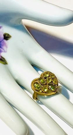 Gold Plated Sterling Silver.925 Stamped Green Tsavorite Garnet Ring