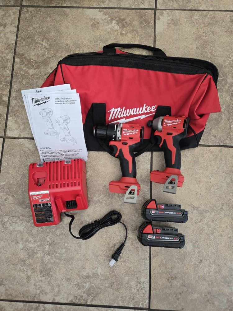 Milwaukee M18 Volt Brushless Cordless Compact Hammer Drill/ Compact Impact Combo Kit