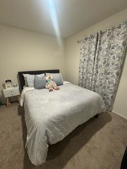 Queen Bed Frame with mattress