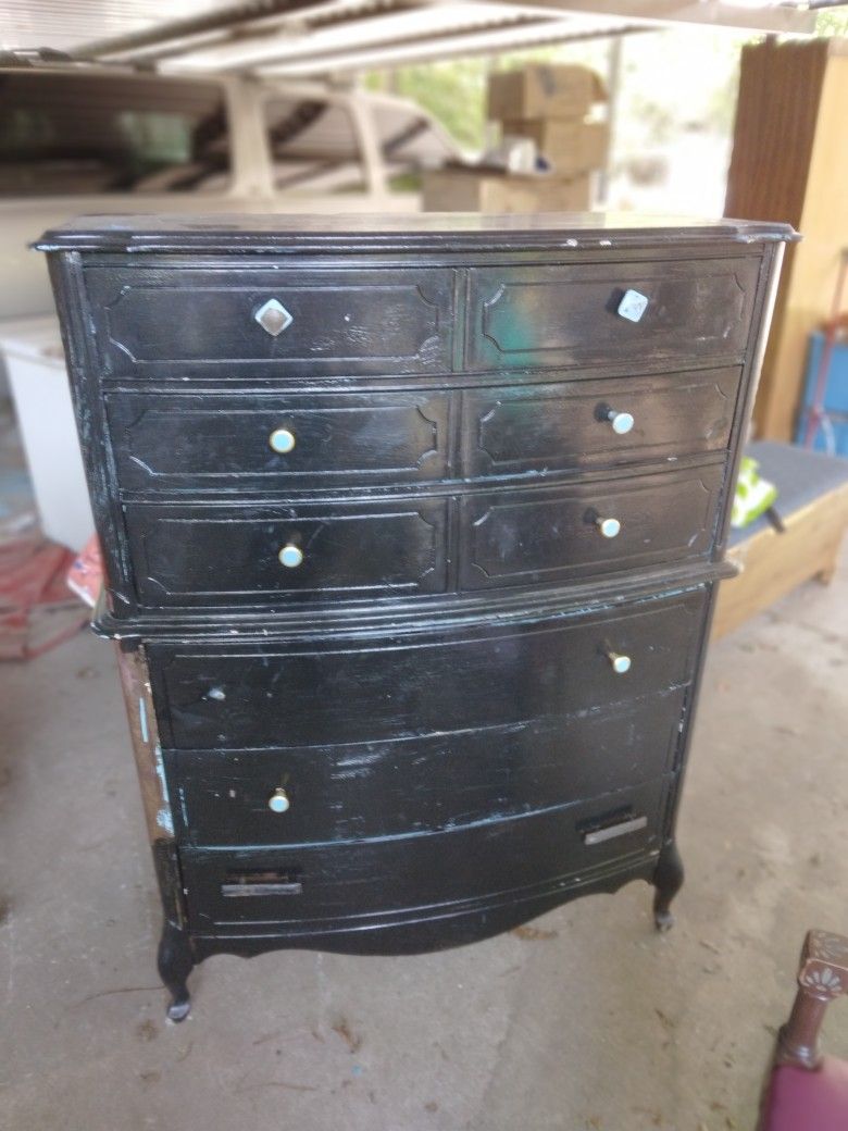 Antique Dresser All Wood Everything Works Fine Made In The USA