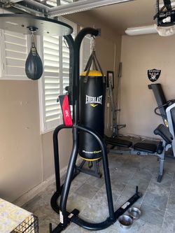 Stand with punching bag
