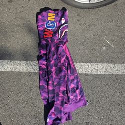 Bape Purple Camo Shark Full Zip Up Hoodie