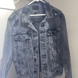 Forever 21, Denim Jacket, Grey, and Large 