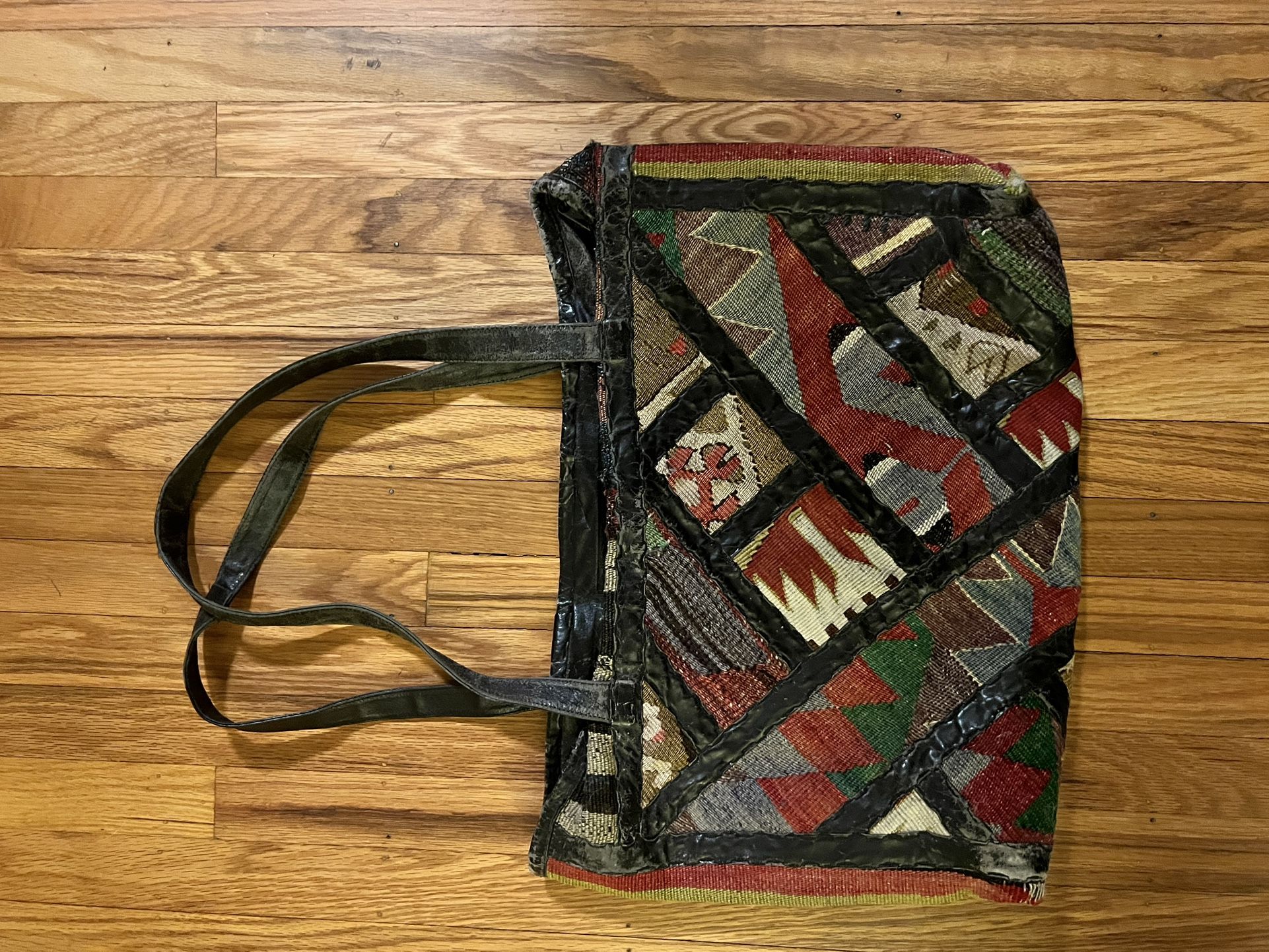 Vintage Joan & David Patchwork Carpet Bag