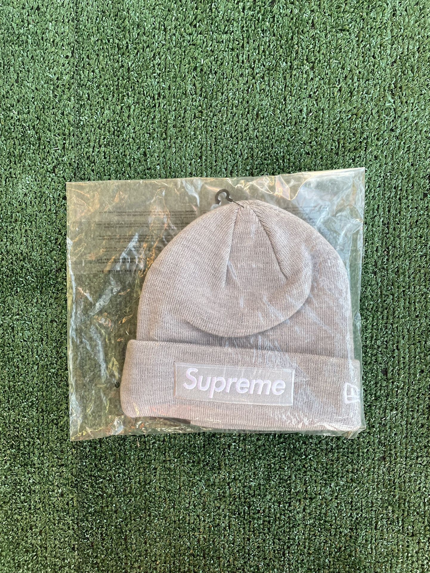 Supreme x New Era Box Logo Beanie 'Heather Grey' 2024