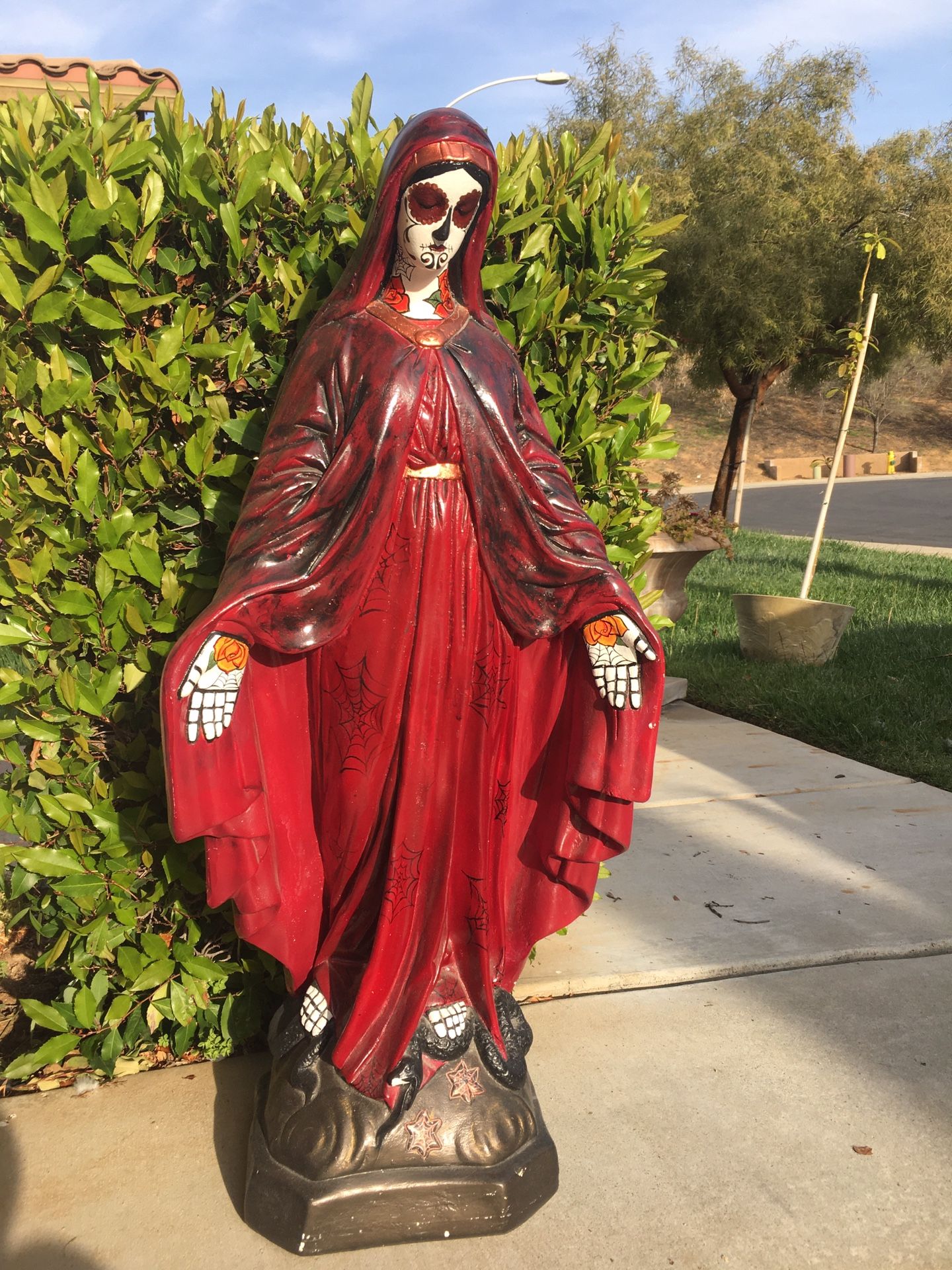 Virgin Mary Statue- Dia De Los Muertos