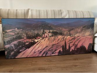 Large Panoramic Tuscan Landscape Painting Wall Art