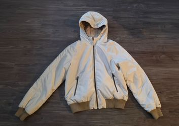 Vintage Womens Tommy Hilfiger Faux Fur Lined Hooded Bomber Jacket - Size Large (2006)