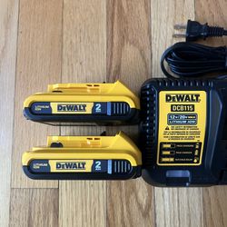 Dewalt 20V 2.0ah (2-pack) Batteries and DCB115 charger ( New)