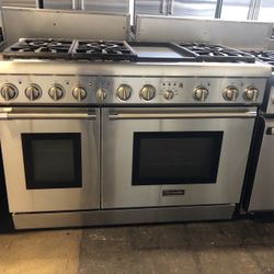 Thermador 48” Wide Dual Fuel Range Stove In Stainless Steel 
