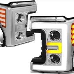 17-19 Ford F250 F350 F450 F550 Super Duty LED DRL Headlights Luces Micas Calaveras Faros Faroles Focos Headlamps 