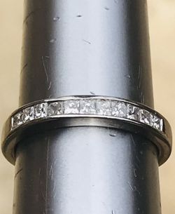 1/2 Carats t.w Princess Cut Diamond Wedding Band , 14K WG, No offers Please!