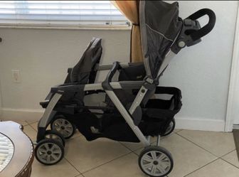 Double seated baby stroller