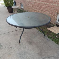 Large Aluminum W/ Glass Top Outdoor Patio Dining Table 