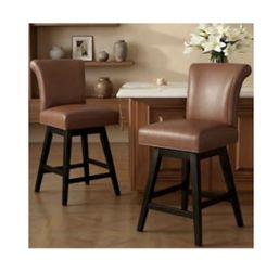 Counter Height Barstools - New (2 brown barstools and 1 white barstool)