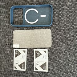 Magnetic Phone Case with Tempered Screen Protector Compatible with iPhone 17 Pro, Anti-Scratch, Matte Finish, Dark Green-Blue