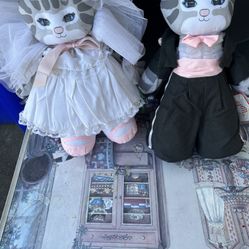 Vintage Bride and Groom cats 