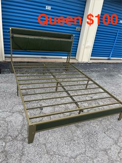 Emerald green queen bed frame