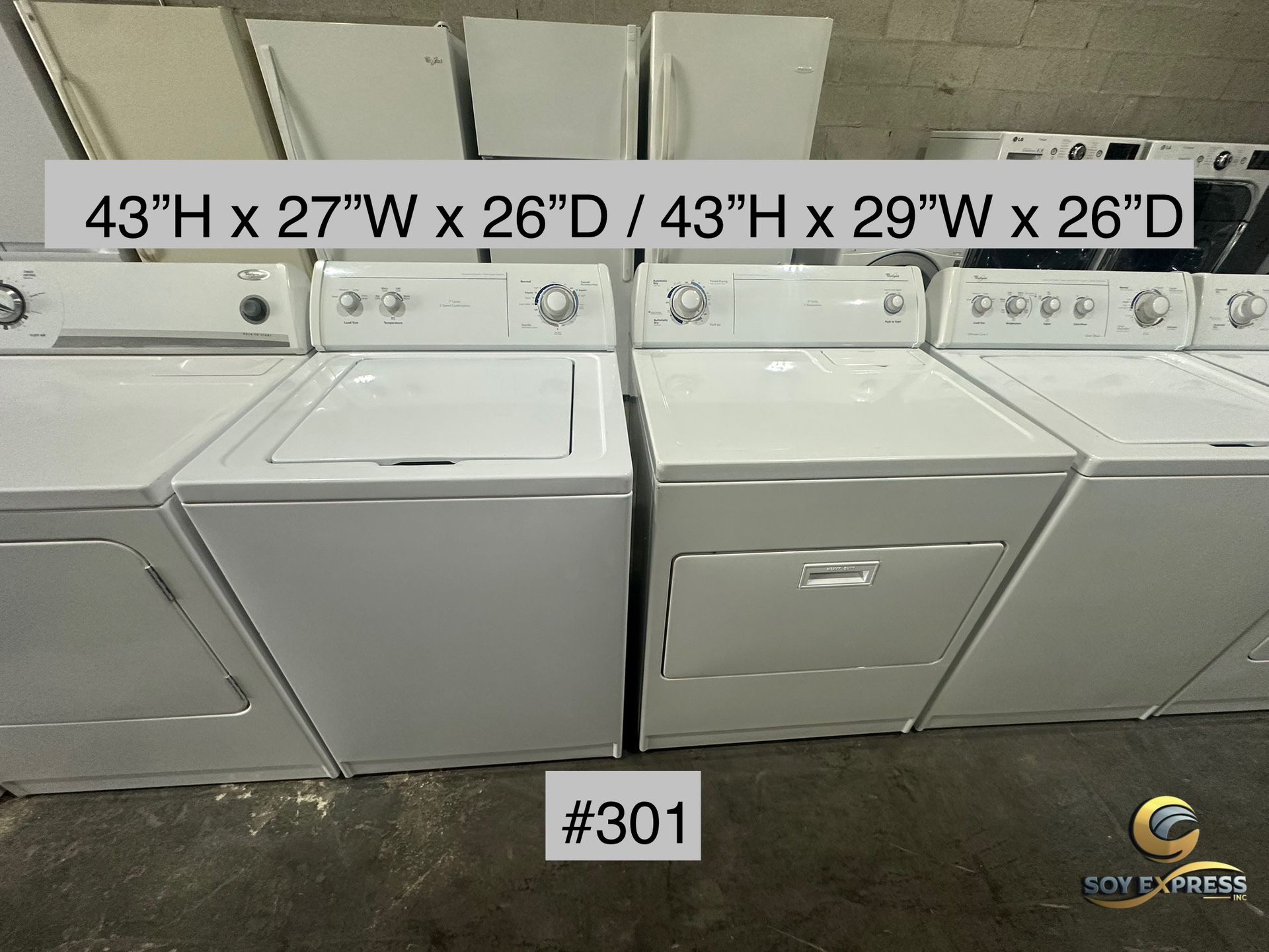 Whirlpool Washer And Dryer Top Load Electric (#301)