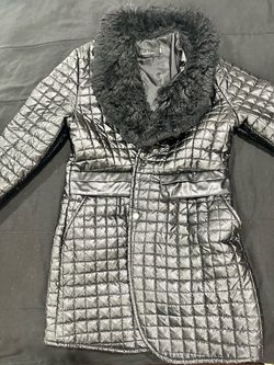 Black Quilted Jacket with Sherpa Collar