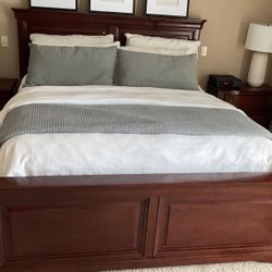 Pennsylvania House King Bed  Frame (Headboard,  side, rails, Footboard ) And Two End Tables 