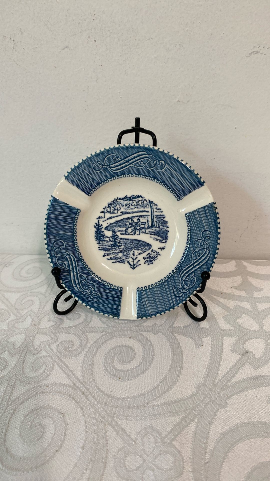 VNTG Currier & Ives Ashtray 5.25” Central Park EUC