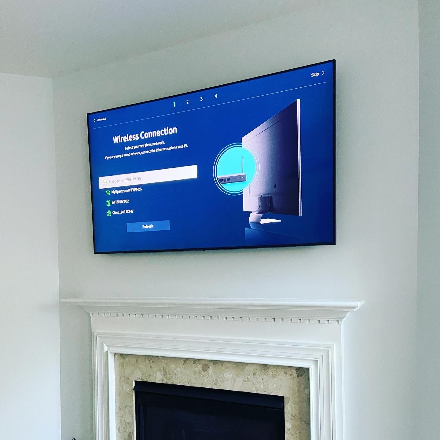 TV mounting Wall/fireplace