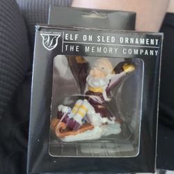 Arizona State University Elf On A Sled Ornament (The Memory Company) 