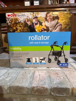 NEW In Box Rollator Walker With Seat & Storage