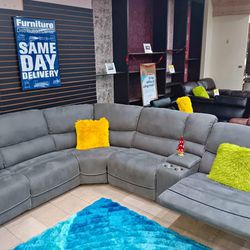 Extended Memorial Day Sale! Alejandra Sectional Sofa Set w/ 3 Recliners Total--$1199--Great Set, Same Day Delivery! Low Inventory!