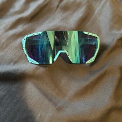 Blue Sport Sunglasses With Red Spatter 