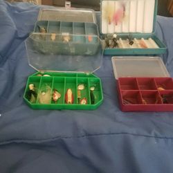 4 assorted  fishing boxes with lures 