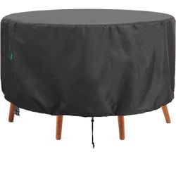 Brandnew Round Patio Table Cover, 420D Patio Furniture Covers Waterproof, Outdoor Table and Chairs Cover, 62''D x 28''H